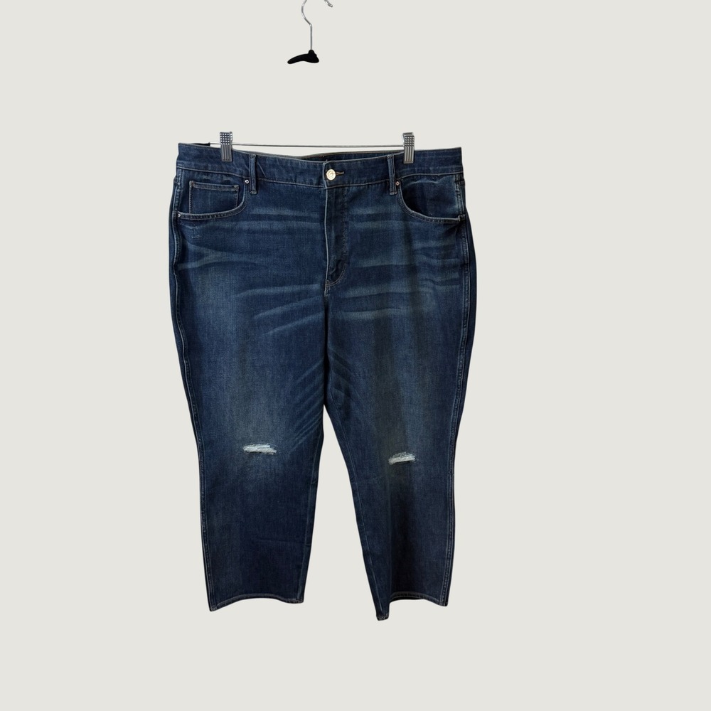 White House Black Market Sculpt Straight Crop Jeans Blue 18CS Preppy Minimalist